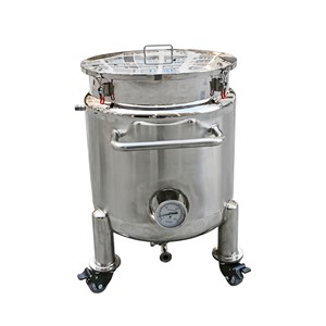 Mobile Round Stainless Steel Storage Tank with Thermometer