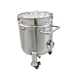 Mobile Round Stainless Steel Storage Tank with Thermometer