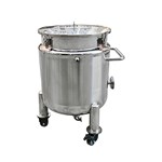 Mobile Round Stainless Steel Storage Tank with Thermometer