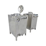 Square Stainless Steel Storage Tank with Three Front Connections