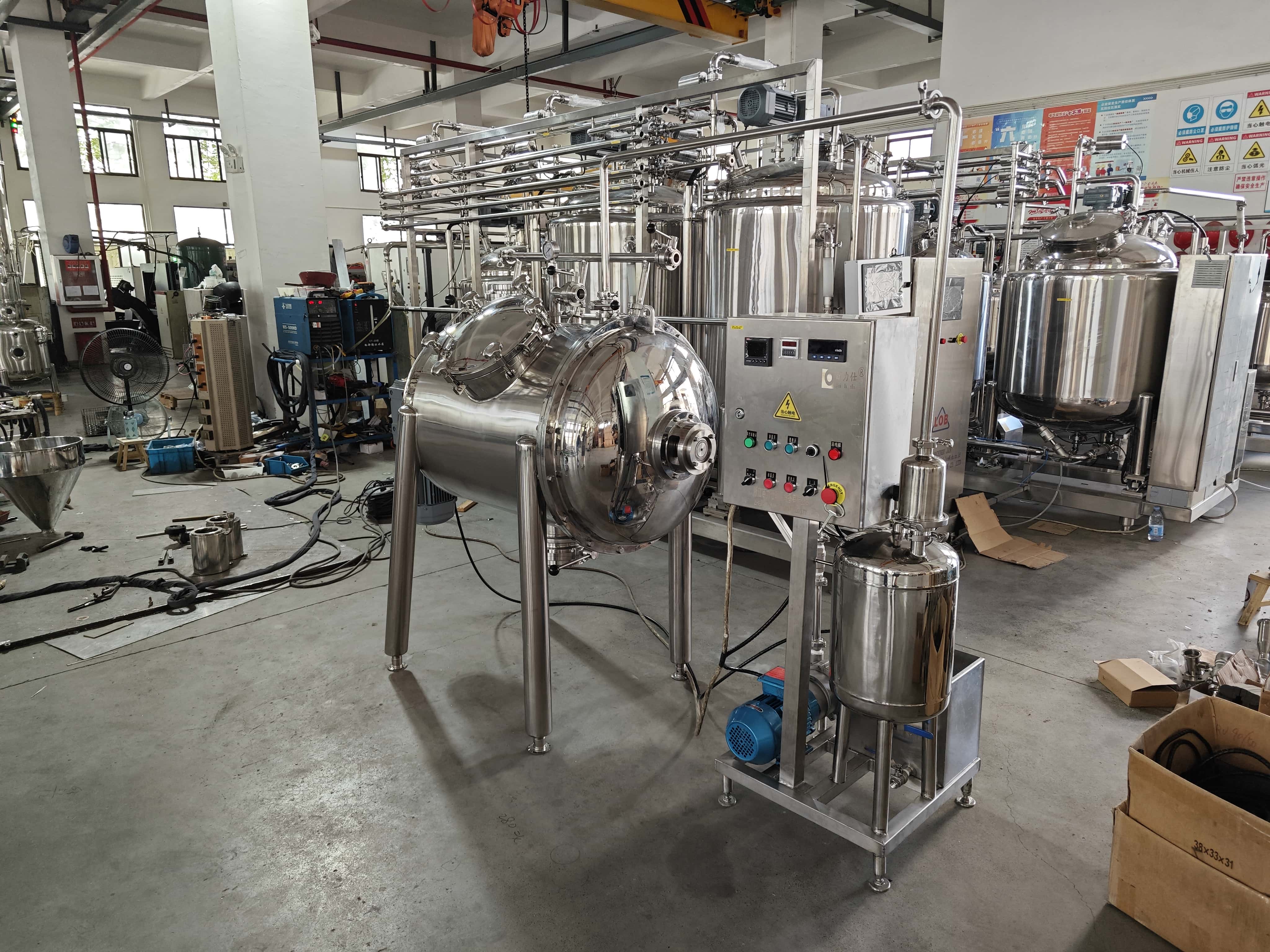 300 L Vacuum Ploughshare Mixer with Three Cleaning Heads
