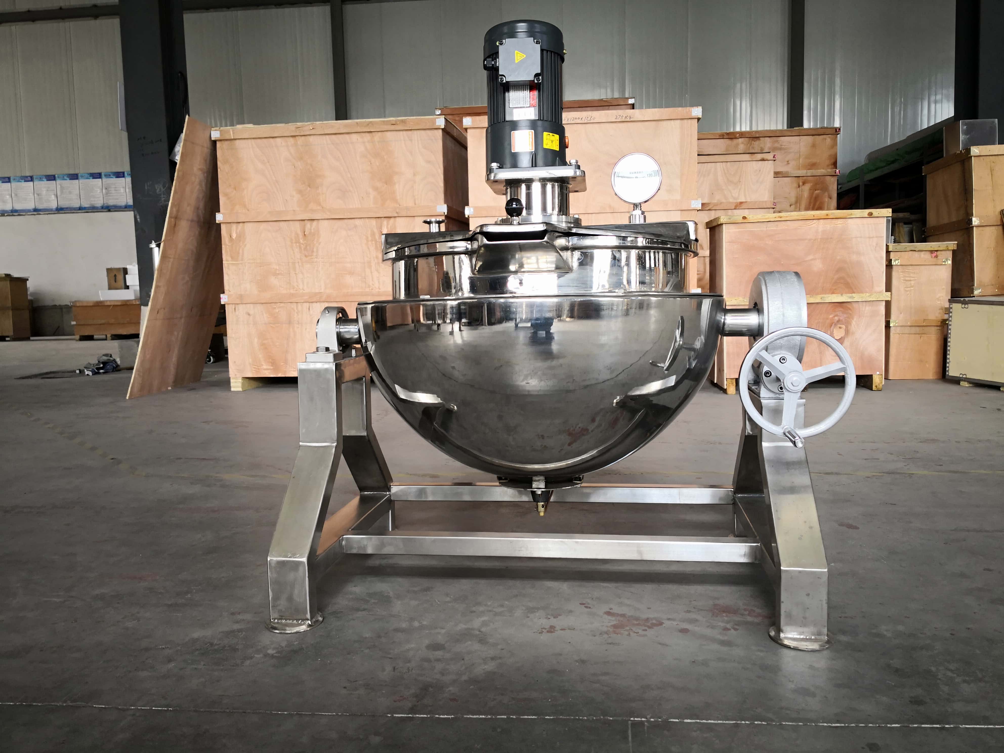 Gas-Heated Manual-Tilt Open-Top Scraper Jacketed Kettle