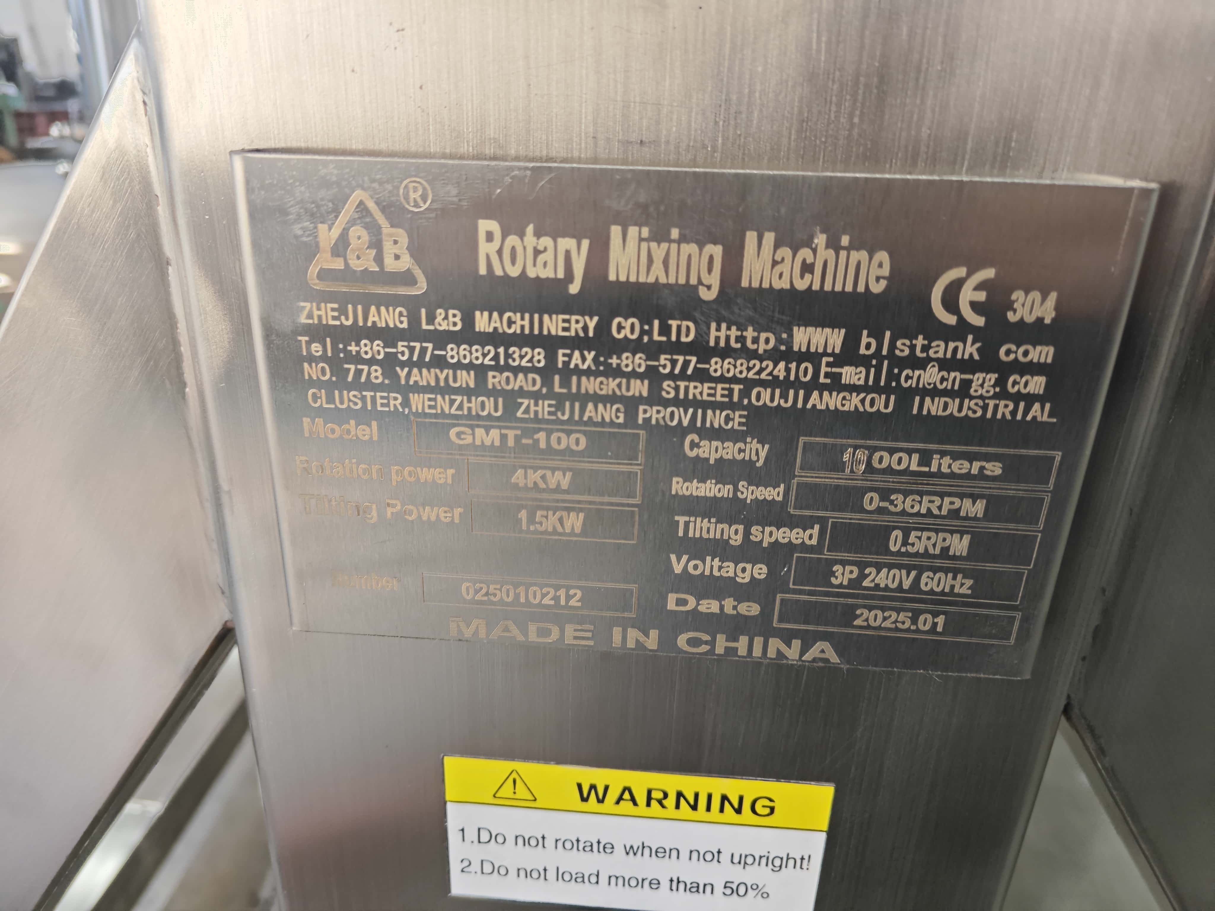 GMT-100 Rotary Drum Blender